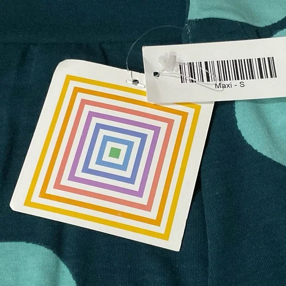 LuLaRoe Teal and Aqua Maxi Skirt - Picture 5 of 7